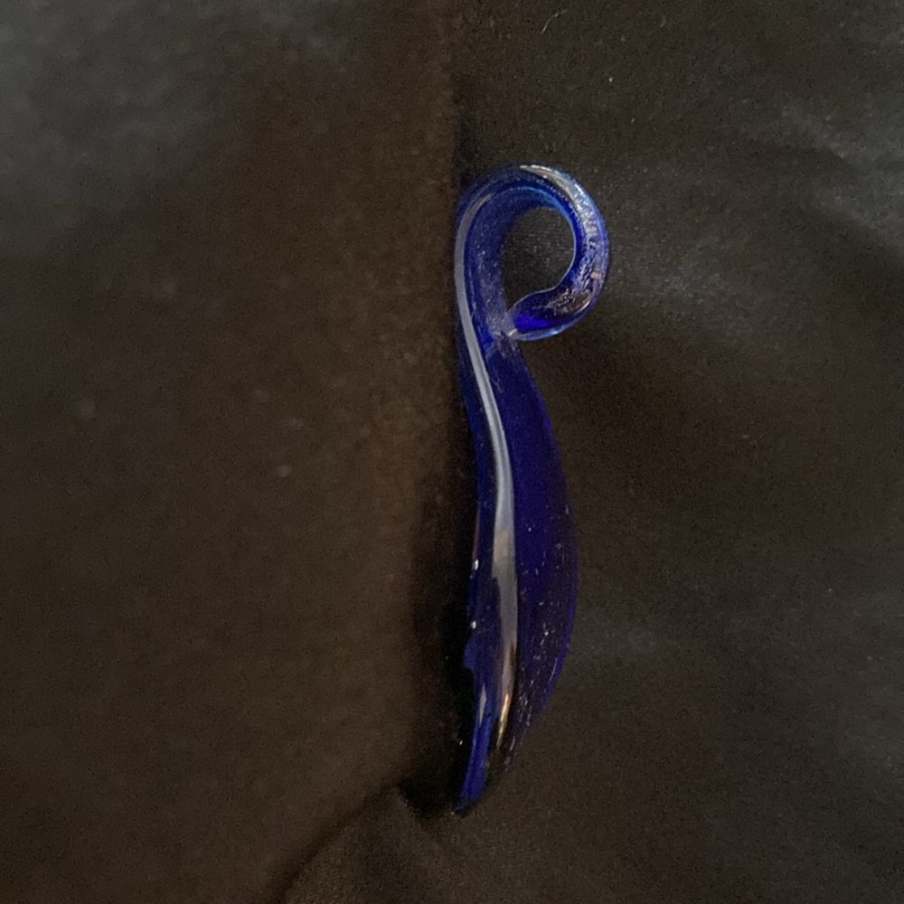 Artistic Glass Pendant with Blue and Green Accents - Picture 2 of 2